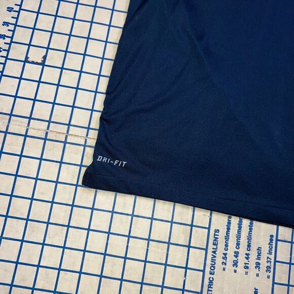 Nike Denver Broncos Dri Fit Polo Shirt Short Sleeve Chest Logo Blue Orange - Picture 4 of 8